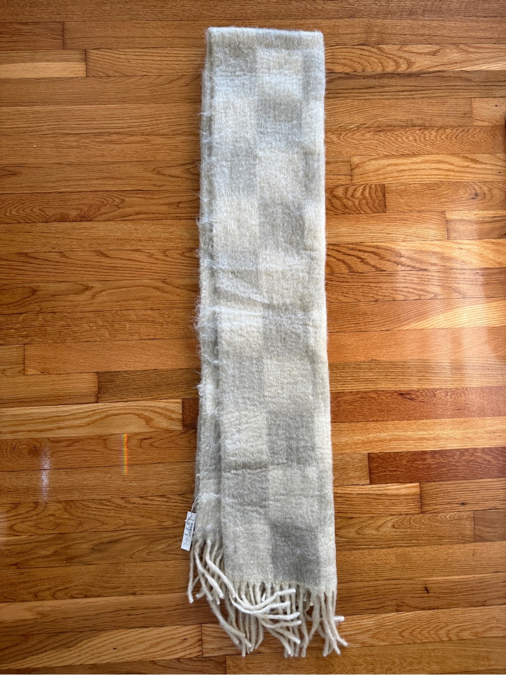 Madewell Cream Fringe Knit Scarf